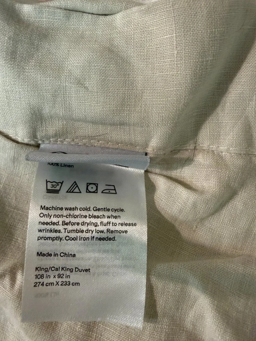 Quince European Linen Duvet Cover King/Cal King Natural Chambray
